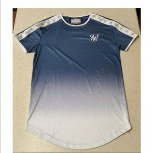 Men’s SikSilk fade tee blue & white NWOT